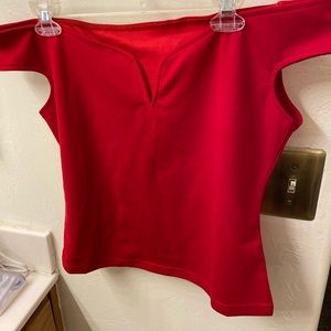 Off the shoulder red crop top